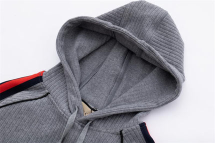 Gucci Web Stripe Hooded Sweatshirt – Grey