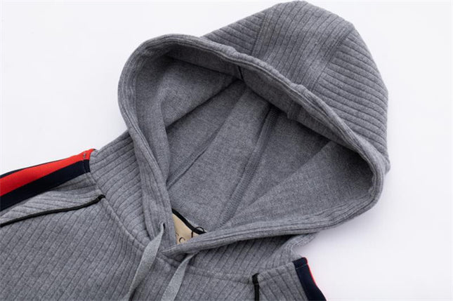 Gucci Web Stripe Hooded Sweatshirt – Grey