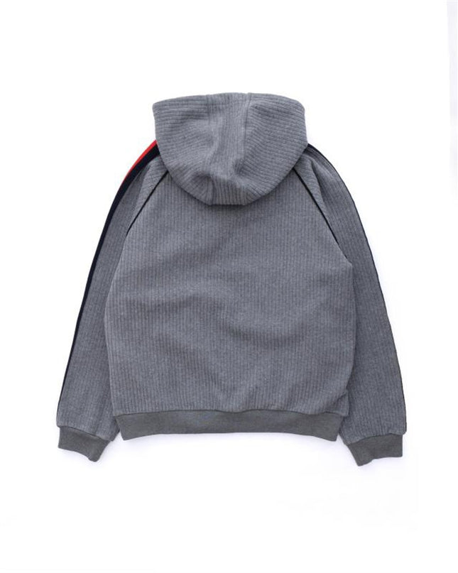 Gucci Web Stripe Hooded Sweatshirt – Grey
