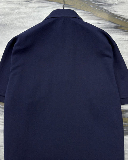 Gucci Web‑Stripe Collar Cotton‑Piqué Polo Shirt in Navy