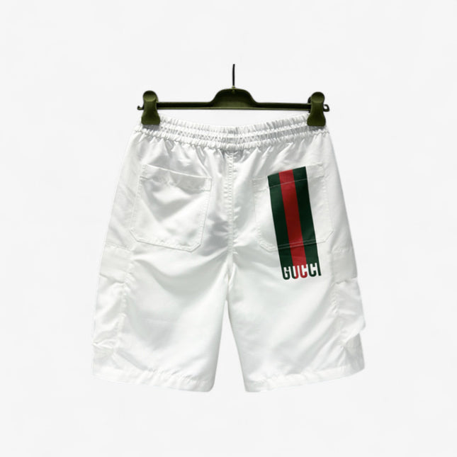Gucci Web‑Stripe Logo Technical Cargo Shorts