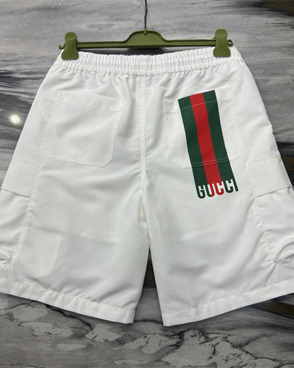 Gucci Web‑Stripe Logo Technical Cargo Shorts