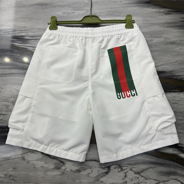 Gucci Web‑Stripe Logo Technical Cargo Shorts