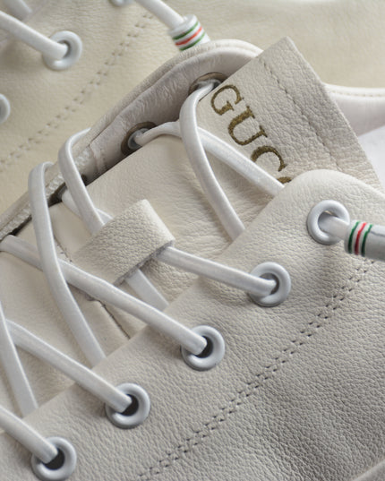 Gucci White Bee Embroidered Low-Top Sneaker