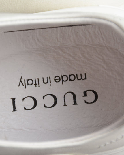 Gucci White Bee Embroidered Low-Top Sneaker