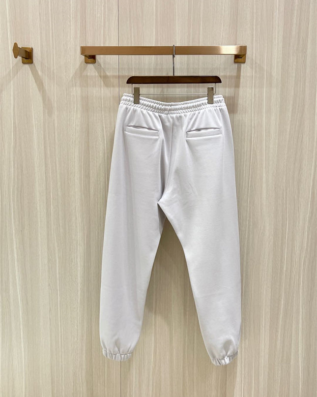 Gucci White Monogram Badge Joggers