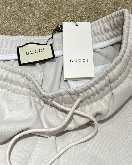 Gucci White Monogram Badge Joggers