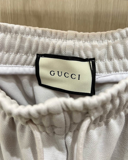 Gucci White Monogram Badge Joggers