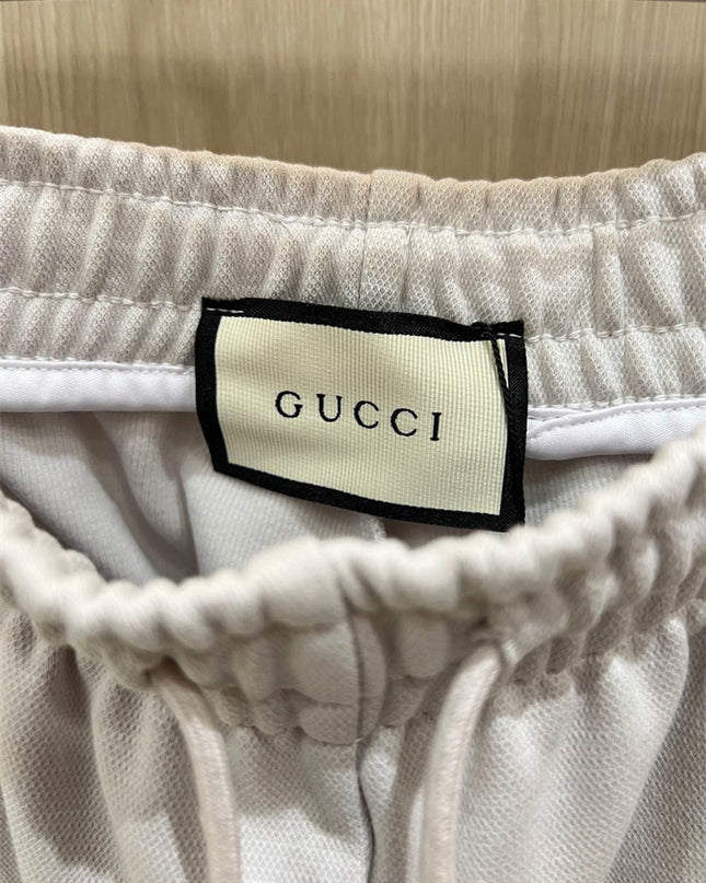Gucci White Monogram Badge Joggers
