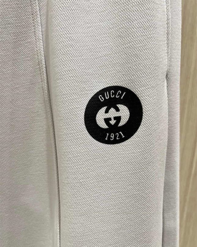 Gucci White Monogram Badge Joggers
