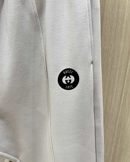 Gucci White Monogram Badge Joggers