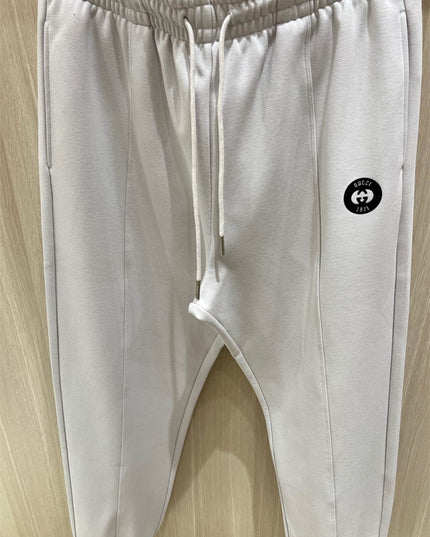 Gucci White Monogram Badge Joggers