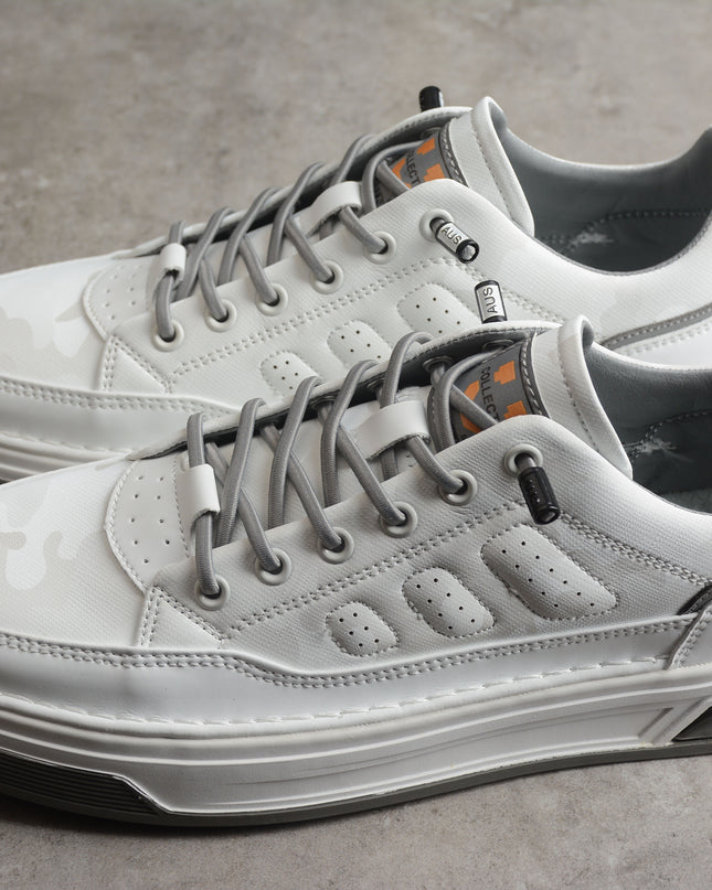 Gucci White Performance-Style Sneaker with Grey Trim