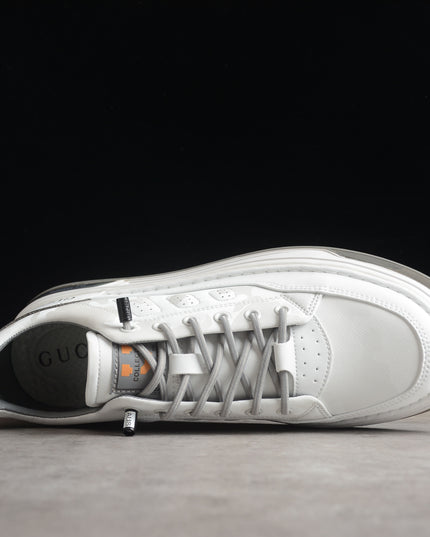 Gucci White Performance-Style Sneaker with Grey Trim