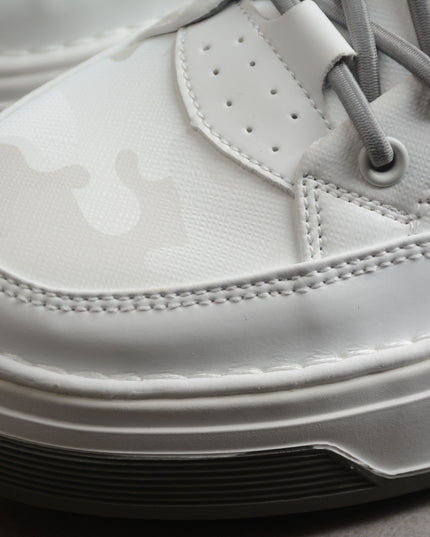 Gucci White Performance-Style Sneaker with Grey Trim