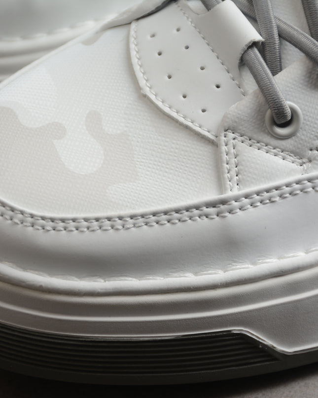 Gucci White Performance-Style Sneaker with Grey Trim
