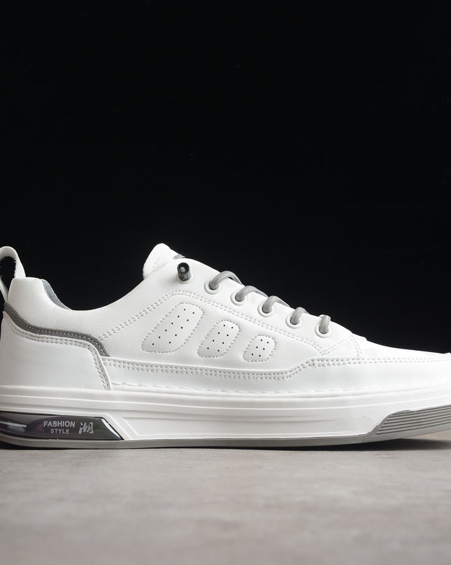 Gucci White Performance-Style Sneaker with Grey Trim