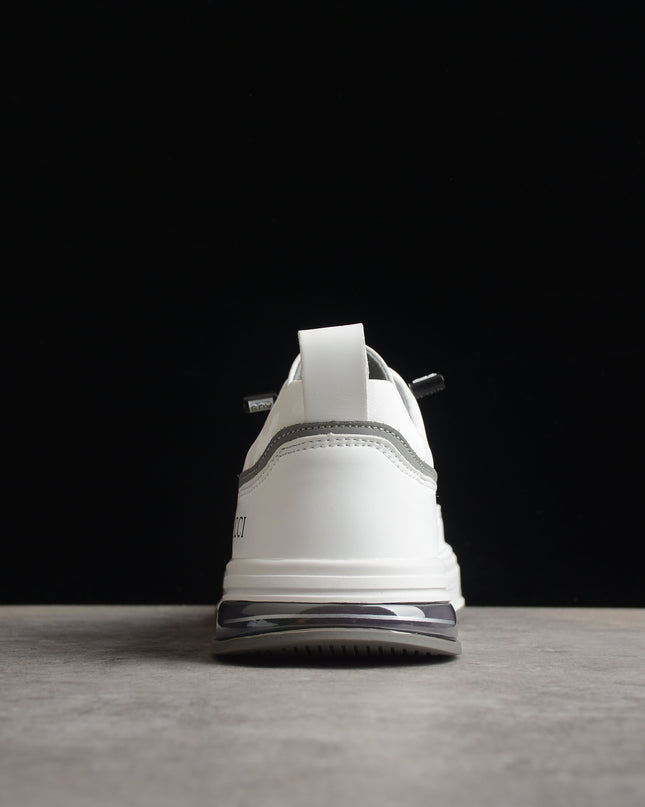 Gucci White Performance-Style Sneaker with Grey Trim