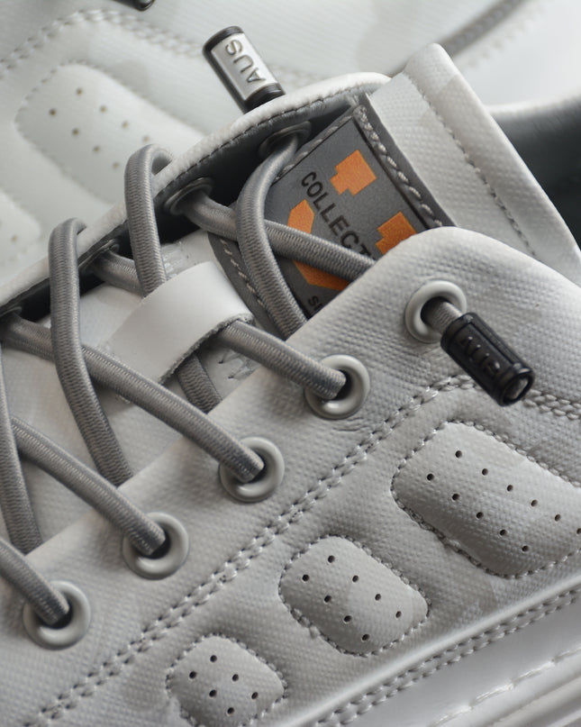 Gucci White Performance-Style Sneaker with Grey Trim