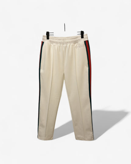 Gucci White Track Pants with Web Side Stripes