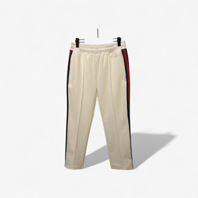 Gucci White Track Pants with Web Side Stripes
