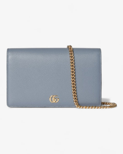 Gucci Marmont Bi-Color Leather Wallet on Chain