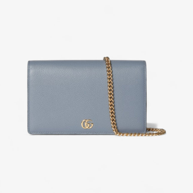Gucci Marmont Bi-Color Leather Wallet on Chain