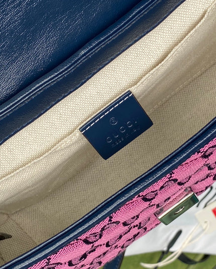 Gucci GG Marmont Mini Shoulder Bag – Pink GG Canvas with Chain Strap