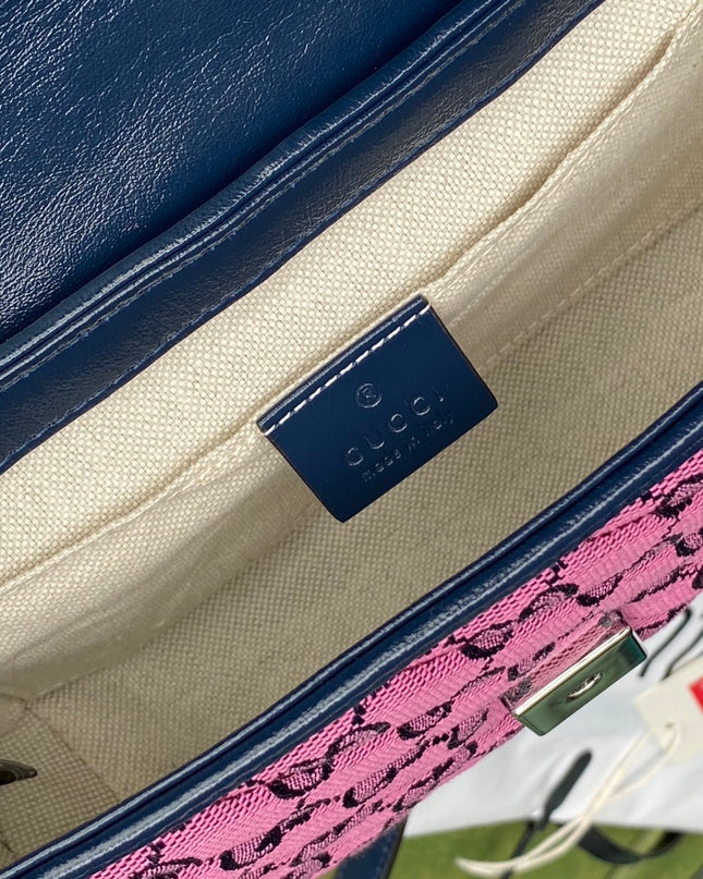 Gucci GG Marmont Mini Shoulder Bag – Pink GG Canvas with Chain Strap