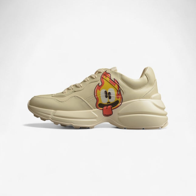 Gucci Rhyton Vintage Leather Horn-shaped Retro Daddy Casual Sports Jogging Shoes