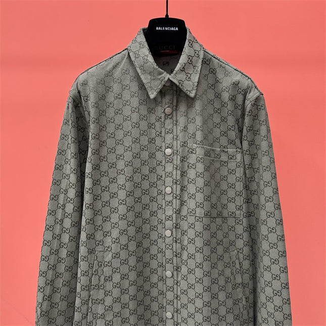 Gucci x Balenciaga Monogram Overshirt – Grey Edition