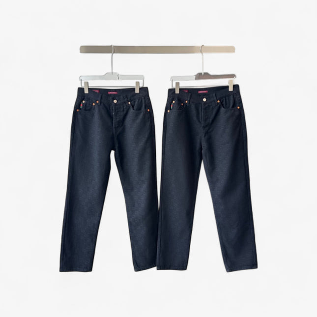 Gucci x Supreme Black GG Denim Jeans Pants