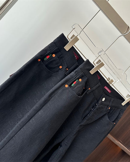 Gucci x Supreme Black GG Denim Jeans Pants
