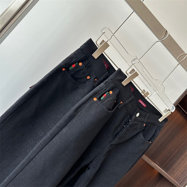 Gucci x Supreme Black GG Denim Jeans Pants