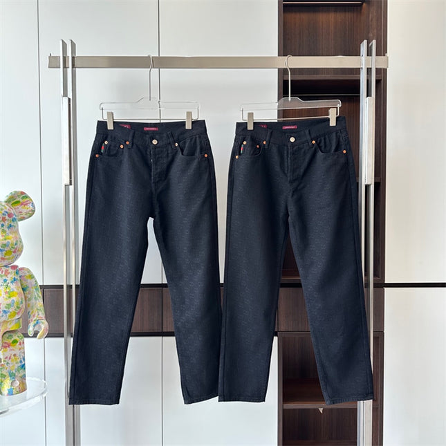 Gucci x Supreme Black GG Denim Jeans Pants