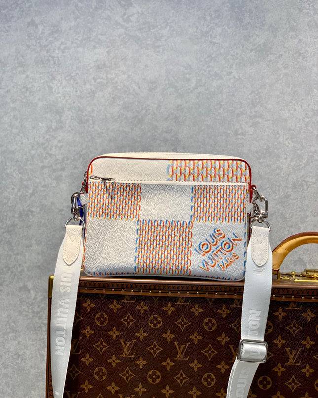 Louis Vuitton Damier Rush Trio Messenger Bag – White Multicolor Limited Edition