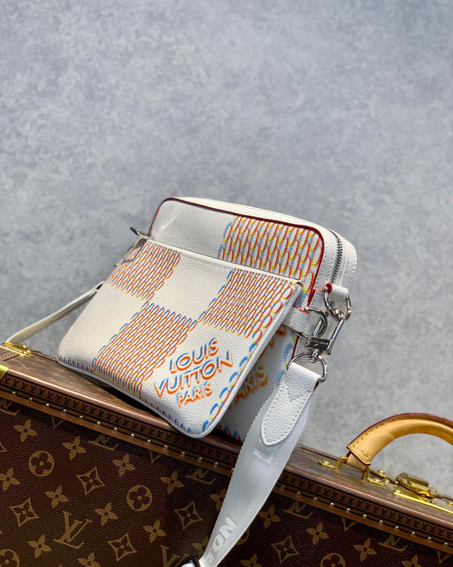 Louis Vuitton Damier Rush Trio Messenger Bag – White Multicolor Limited Edition