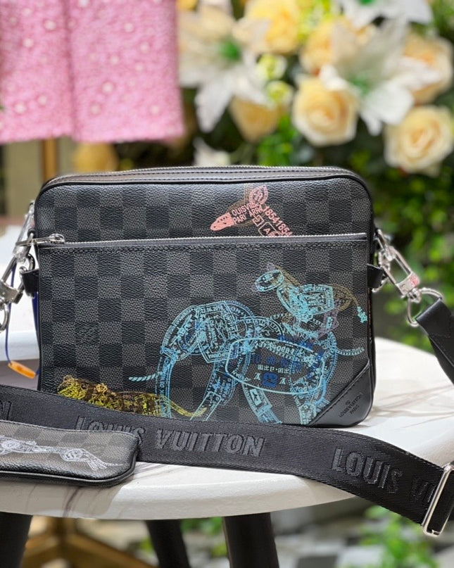Louis Vuitton Damier Graphite Animal Print Messenger Bag – Limited Edition
