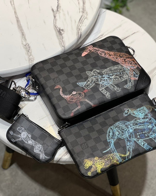 Louis Vuitton Damier Graphite Animal Print Messenger Bag – Limited Edition
