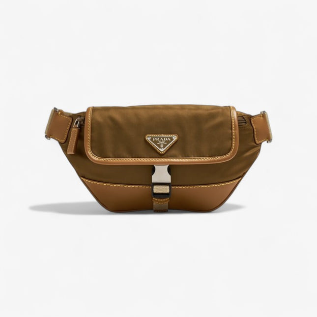 Prada Re-Nylon and Leather Belt Bag – Cognac Brown