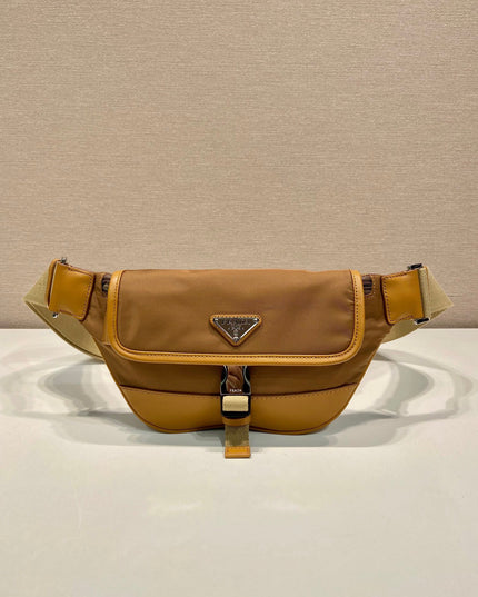 Prada Re-Nylon and Leather Belt Bag – Cognac Brown