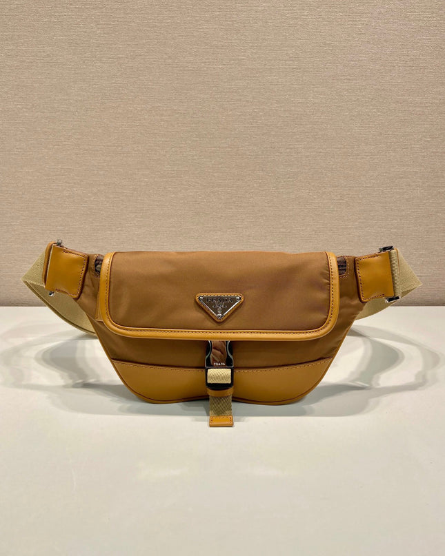 Prada Re-Nylon and Leather Belt Bag – Cognac Brown