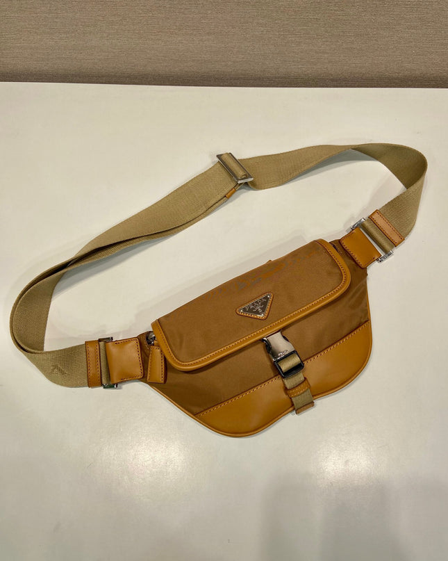 Prada Re-Nylon and Leather Belt Bag – Cognac Brown