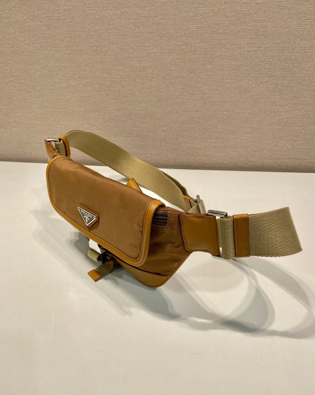 Prada Re-Nylon and Leather Belt Bag – Cognac Brown