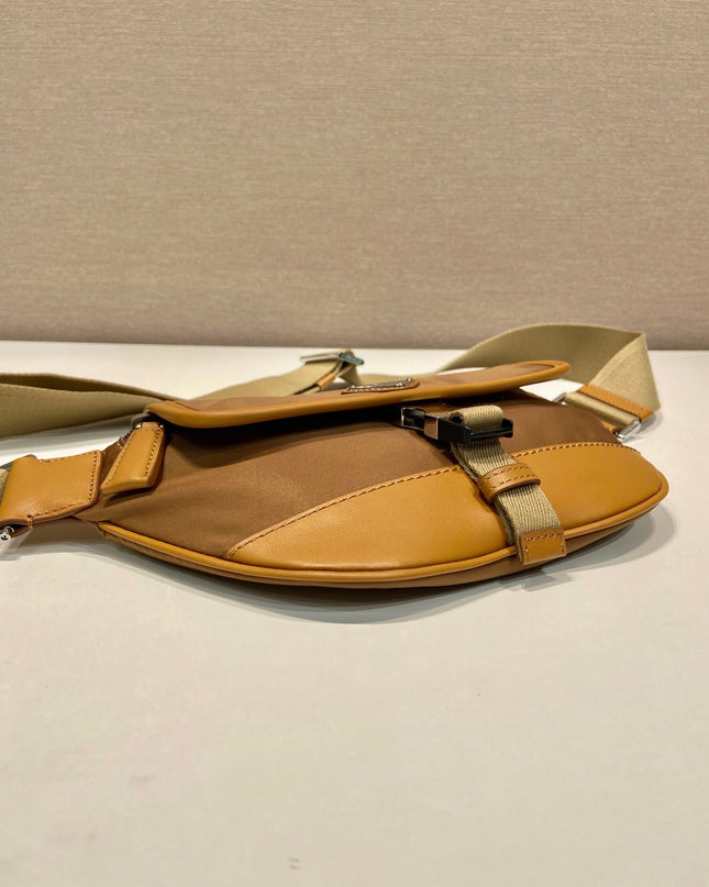 Prada Re-Nylon and Leather Belt Bag – Cognac Brown