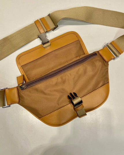 Prada Re-Nylon and Leather Belt Bag – Cognac Brown