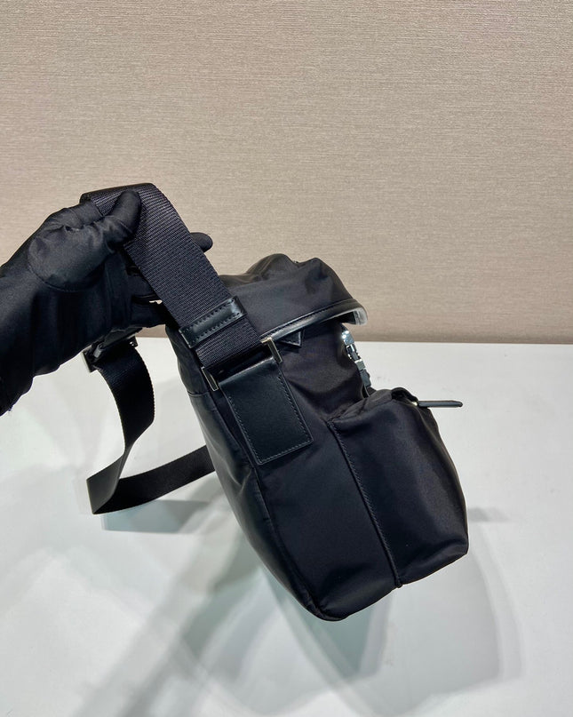 Prada Nylon Messenger Bag – Black