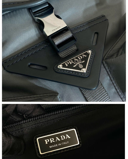 Prada Nylon Messenger Bag – Grey with Front Pockets