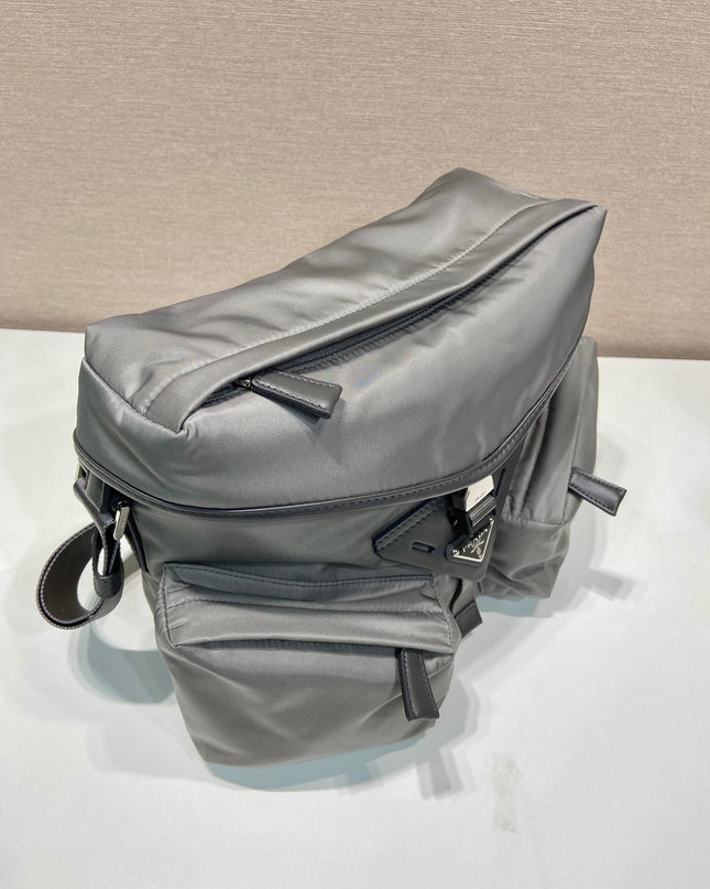 Prada Nylon Messenger Bag – Grey with Front Pockets