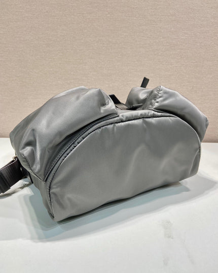 Prada Nylon Messenger Bag – Grey with Front Pockets